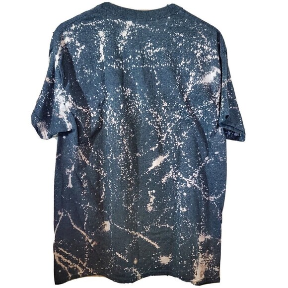 Bleached Aztec Bull Womens Tshirt Large Gray Splattered Cotton Short Sleeve - Picture 3 of 3